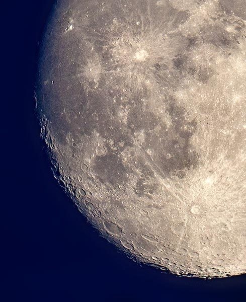 full moon. Robert has photographed a few details on a nearly full moon: The ray crater Tycho (below) and Copernicus (above). More at fototri #sky #astronomy #photography #crater #moon
