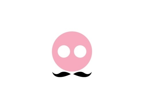 Visual Overload Party #pink #hominy #pig #mustache #hog #identity #logo