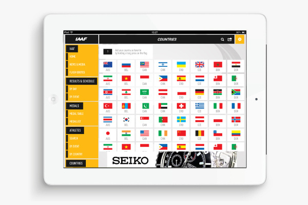 International association of athletics federations | Phileman Agence de communication et de design Nantes / Lorient #sport #flag #ipad #design #graphic #interface #application #tablet #ui #app #ios