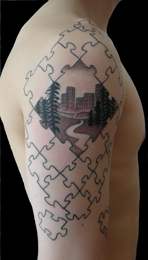 40+ Cool Puzzle Piece Tattoo Design Ideas #tattoo #puzzle #piece