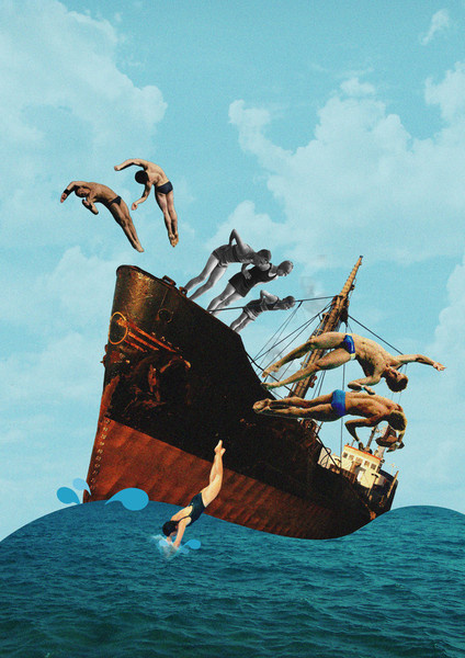 Abandon Ship! #modern #surrealism #vintage #art #collage
