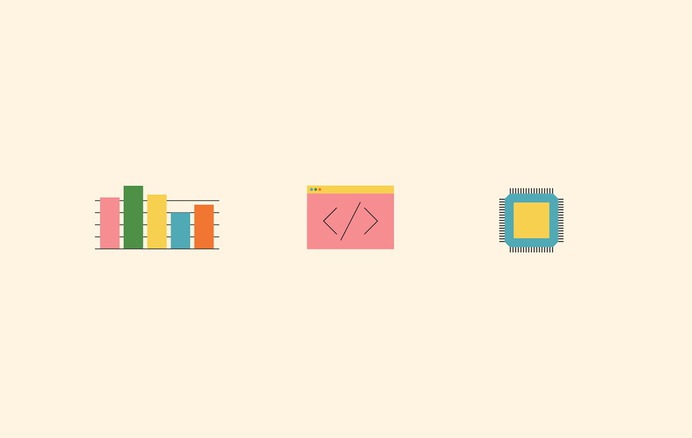 Icons for the Our Stories in STEM landing page.