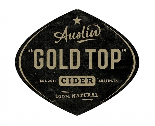 Gold TopÂ Cider - TheDieline.com - Package Design Blog #retro #label #logo #vintage #grunge #type