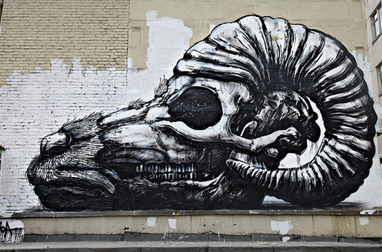 sombreboite:ROA #koa #skull #ram