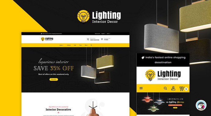 #Lighting & #Interior #Decor #Ceiling #Lights - #Prestashop #Responsive #Theme | #TemplateTrip #eCommerce #Website #Design #Template