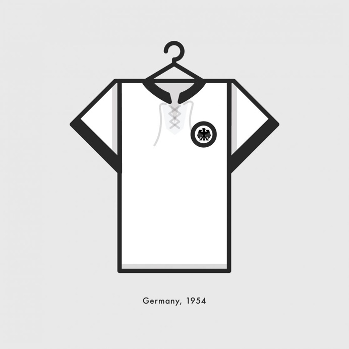 Germany World Cup Winning Kit 1954 - Minimal Illustration by Lucas Jubb