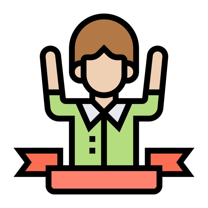 See more icon inspiration related to success, man, conquer, achievement, winner, user, boy, avatar, victory, person and people on Flaticon.