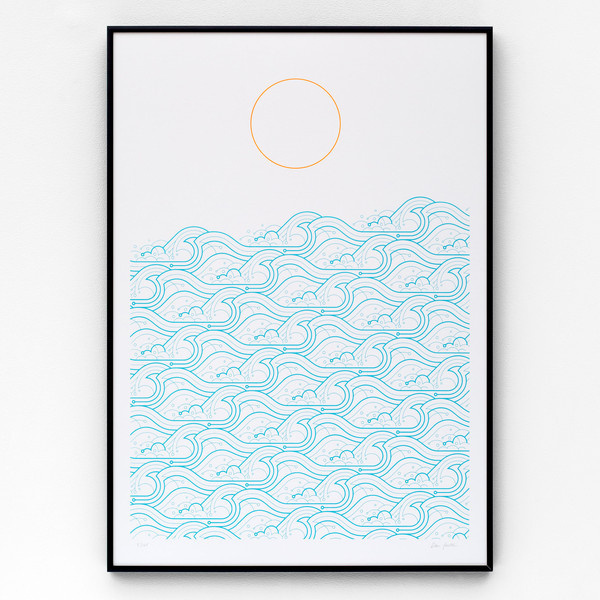 The Lost Fox › Waves A2 limited edition screen print #illustration