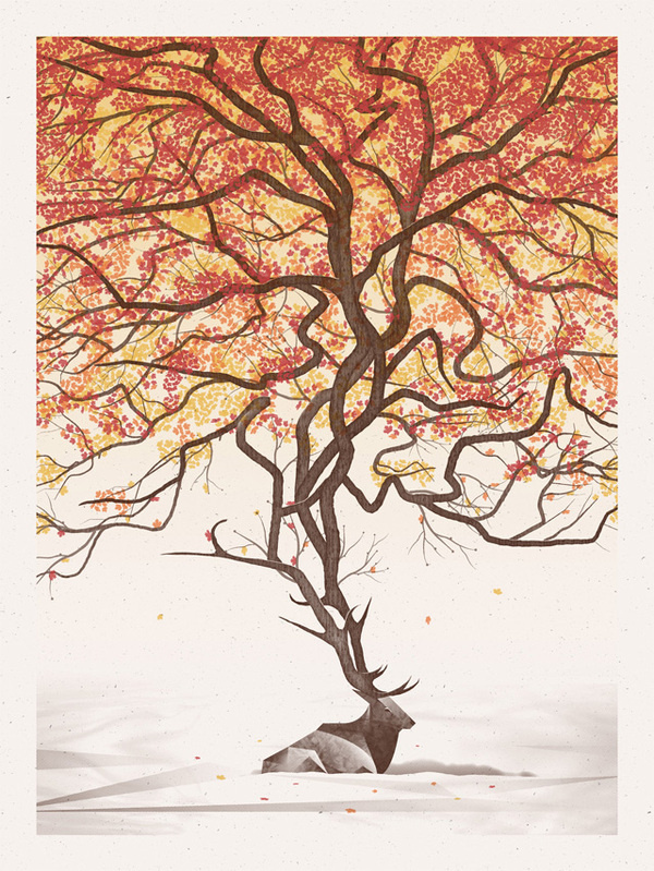 Elk Art Print by DKNG #elk #illustration