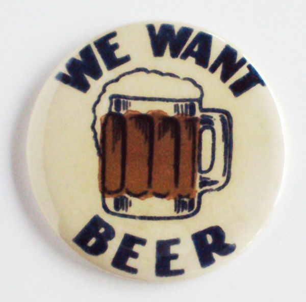 Beer Mug "We Want Beer" Fridge Magnet Bottle Cap Stein Prohibition Sign Label | eBay #beer #prohibition #button #pin #vintage