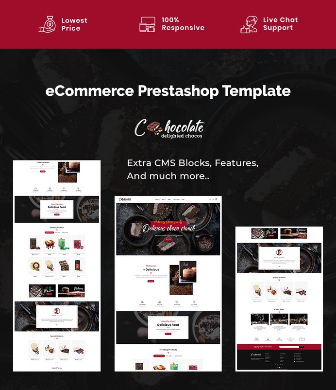 #Chocolate - #Delighted #Chocos & #Sweets - #Prestashop #Responsive #Theme | #TemplateTrip #eCommerce #Website #Design #Template