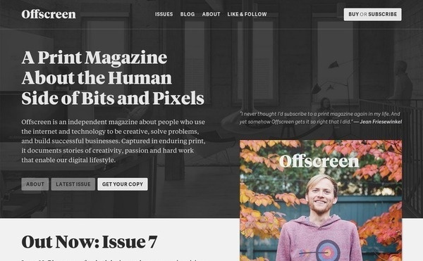 Offscreen Magazine #grayscale #greyscale #website #type #web #typography