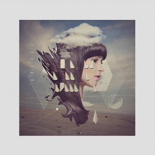 Curioos | Because Digital Art Rocks! #geometry #girl #cloud #retro #photography #vintage #collage #typography