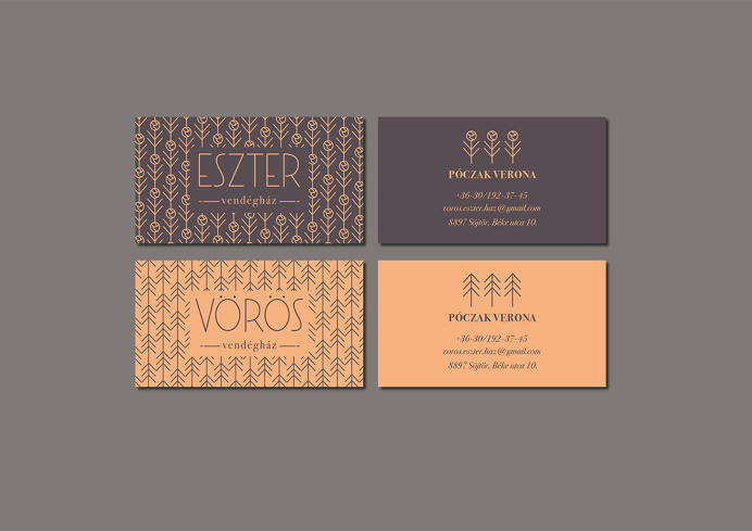Eszter and Vörös Guesthouse Identity on Behance