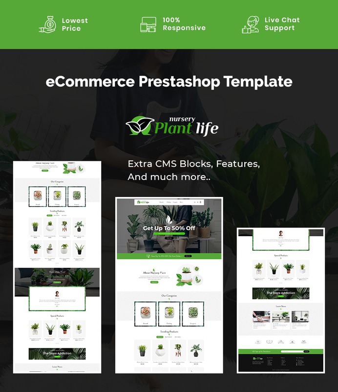 #Nursery & #Plant #Life - #Prestashop #Responsive #Theme | #TemplateTrip #eCommerce #Website #Design #Template