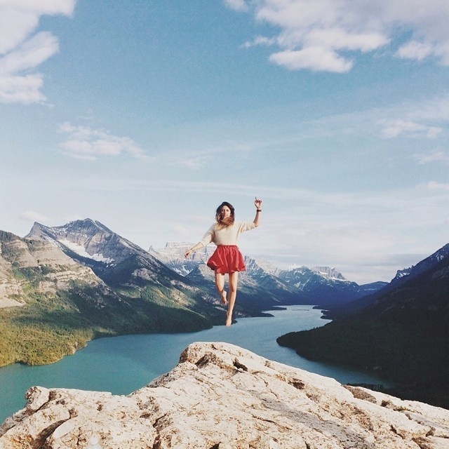 girl, mountain