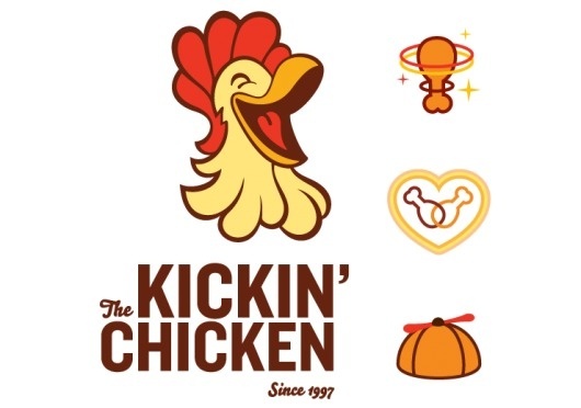 The Kickin' Chicken | Fuzzco #logo #design #icons