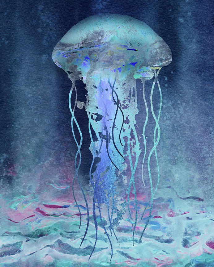 easy jellyfish painting & jellyfish paint by numbers