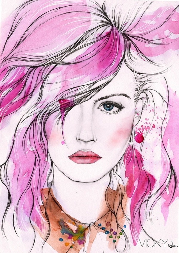 Illustration | Page 1 | Creative Boom Magazine #girl #pink #watercolour #paint #beauty