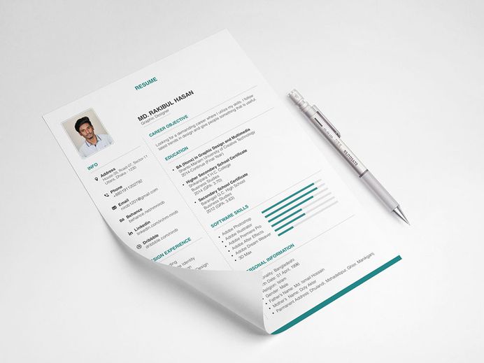 Free Clean Neat Resume Template with Elegant Design