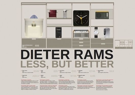Dieter Rams: Less, But More on the Behance Network #design #industrial #rams #poster #dieter #typography