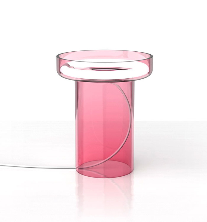 Table Lamp that Emphasizes the Circular Fluorescent Light - InteriorZine