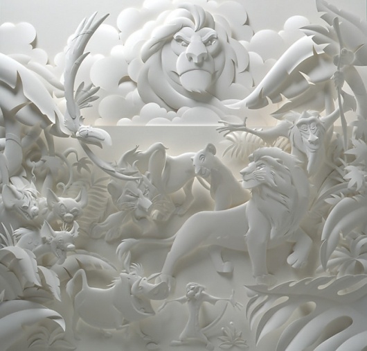 Jeff Nishinaka Paper Sculptures | The Import Design Blog #paper #white #structure #animals