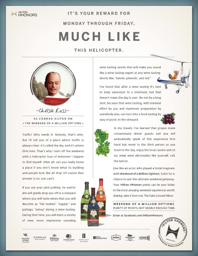 Hilton HHonors - Zach Golden #layout #copy #advertising