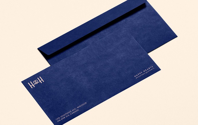 Envelope for Happy Hearts Weddings and Events