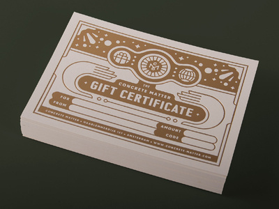 Concrete Matter Gift Certificate #certificate #gold #concrete matter #tim boelaars #illustration