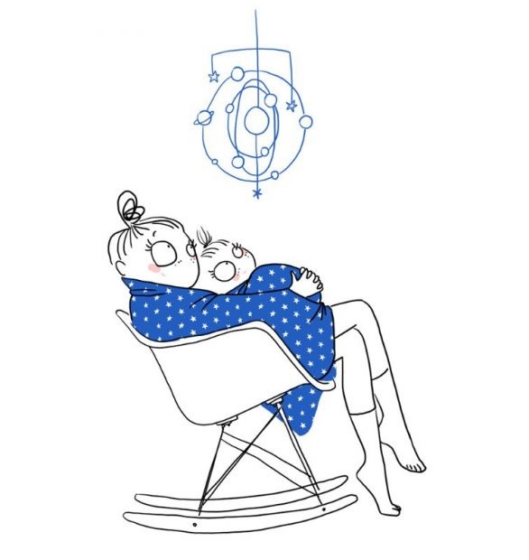 #mum, #mother #cozy #illustration #stars #look