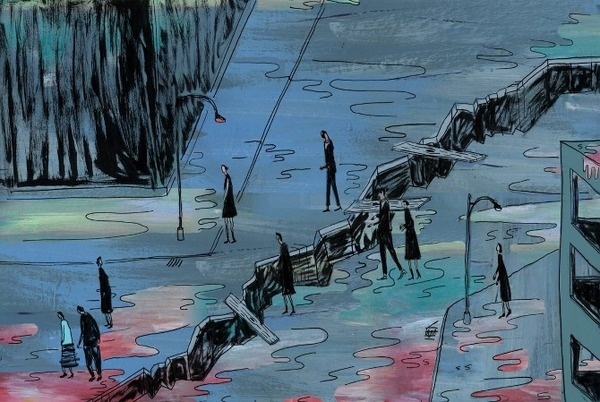 rpeli #cracked #pavement #illustration #dark