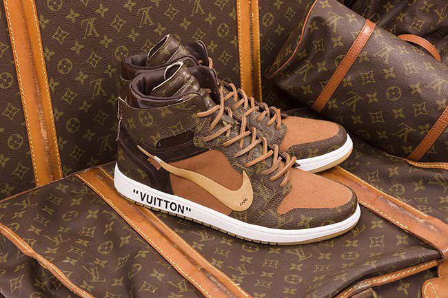 Custom Louis Vuitton x OFF–WHITE x Nike Air Jordan 1