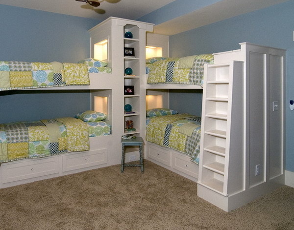 30+ Beautiful Bunk Room Ideas for Kids #kids #bedroom #bunk #room