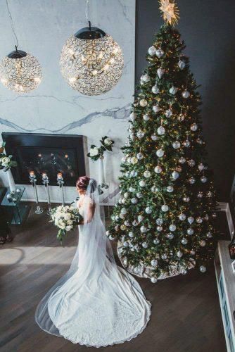 Christmas decorations, like pine boughs and cones, can be used anywhere starting from wedding treats and finishing with unforgettable ceremonies. Look through our christmas wedding gallery to find unique ideas.