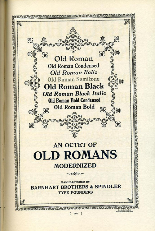 This is a showing of various roman types in the style of William Morris that were sold by BB #typography