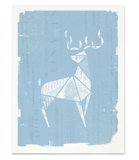 01_Wonder #deer #white #print #screen #blue #animal