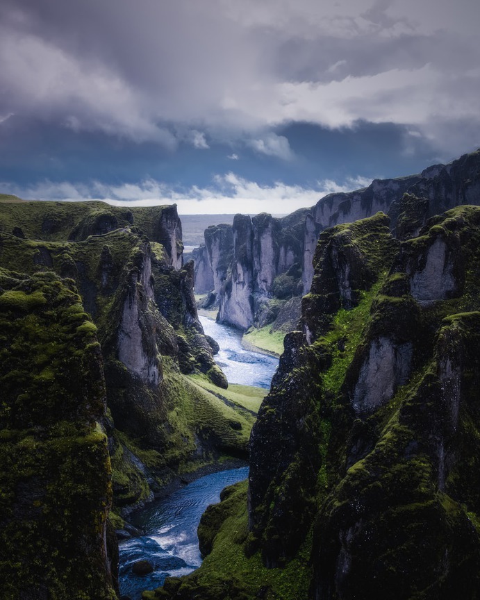 Aerial photography of river Iceland