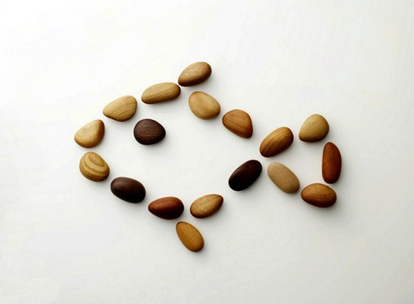 Wooden Pebbles - Taku Satoh #japan #stone #design #wood #toy