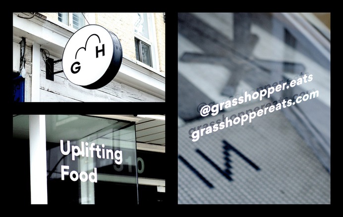 Exterior Signage for Plant-based restaurant Grasshopper