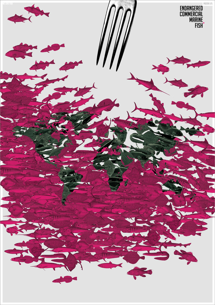 Poster, layout, infographic, fish, statistics, extinction