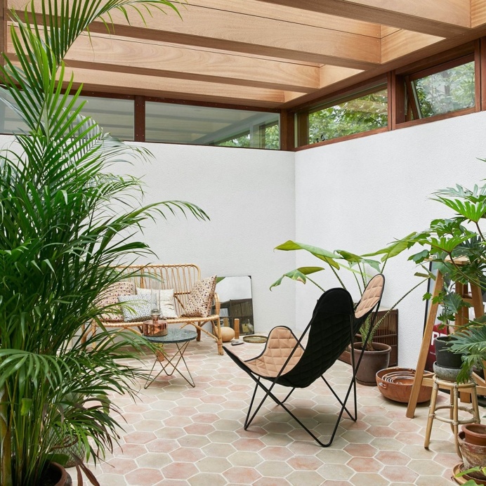Japanese-Nordic sunroom. Home of Barbara Hvidt and Jan Gleie. © Birgitta Wolfgang. #sunroom