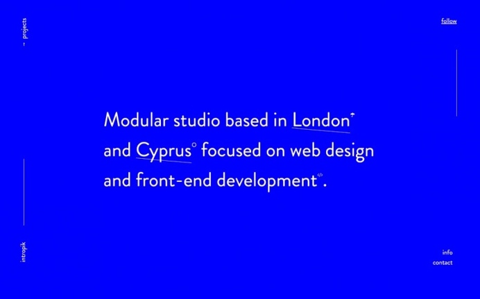 Intropik webdesign beautiful minimal website portfolio london united kingdom cyprus site of the day award mindsparkle mag designblog