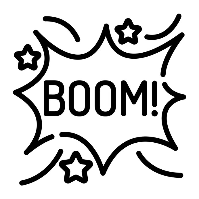 See more icon inspiration related to boom, bubble chat, conversation, communications, chat, speech bubble and typography on Flaticon.