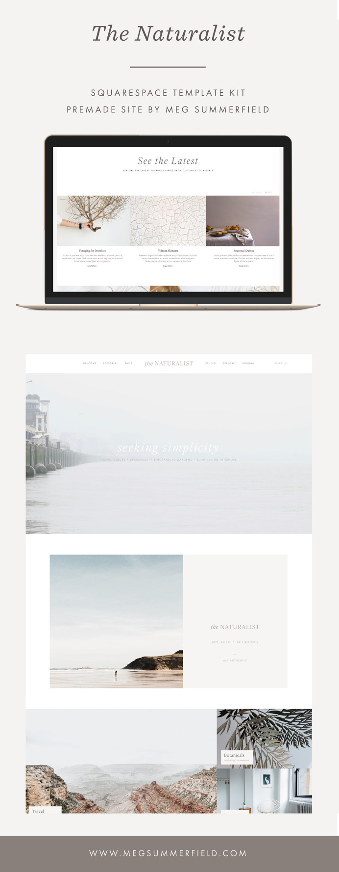Premade Squarespace Site Kit for Entrepreneurs and Creatives by Meg Summerfield