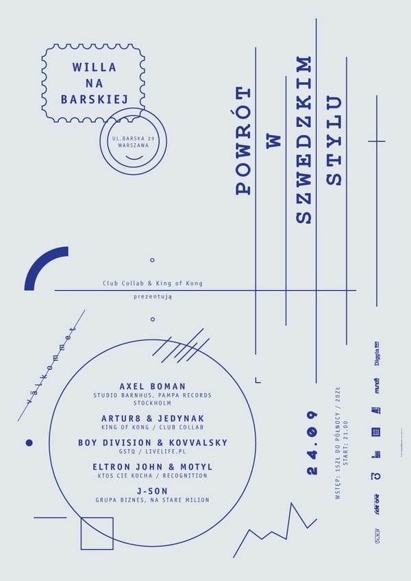 Return in the Swedish style on the Behance Network #party #poster #return #postcard #macov #club