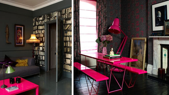Best Interiors 35 Incredible Neon Interior Images On Designspiration 35 Incredible Neon Interior Designs Floors Pink Black Desk Walls