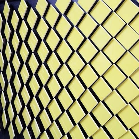 Dezeen » Blog Archive » Step Inside bar by Giles Miller #tiles #miller #faceted #yellow #giles