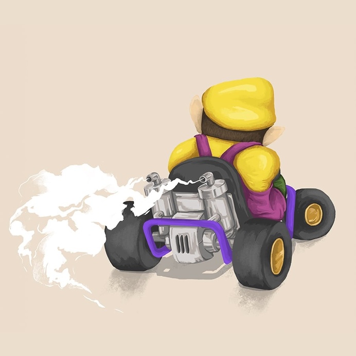 Wario - Mariokart64 #Mario #Wario #illustration #gaming #N64 #Mariokart #Retro #villain #nintendo