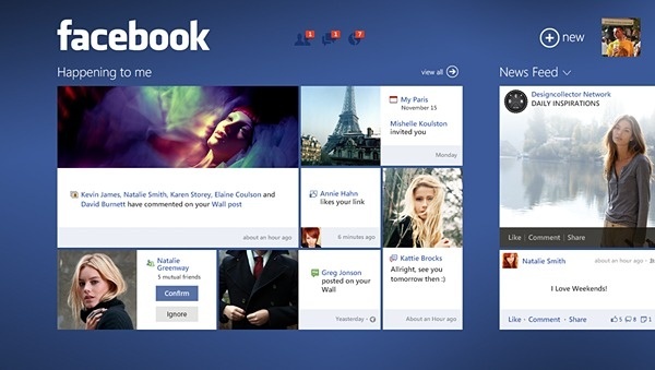 Facebook on Windows 8 on Behance #windows8